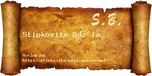 Stipkovits Béla névjegykártya